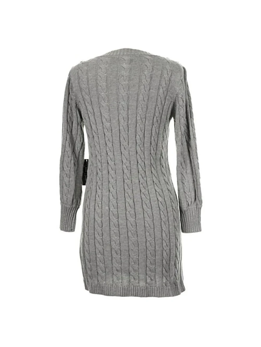 Jessica Howard Womens 3/4 Sleeve Cable Knit Dress Gray Size Medium NWT